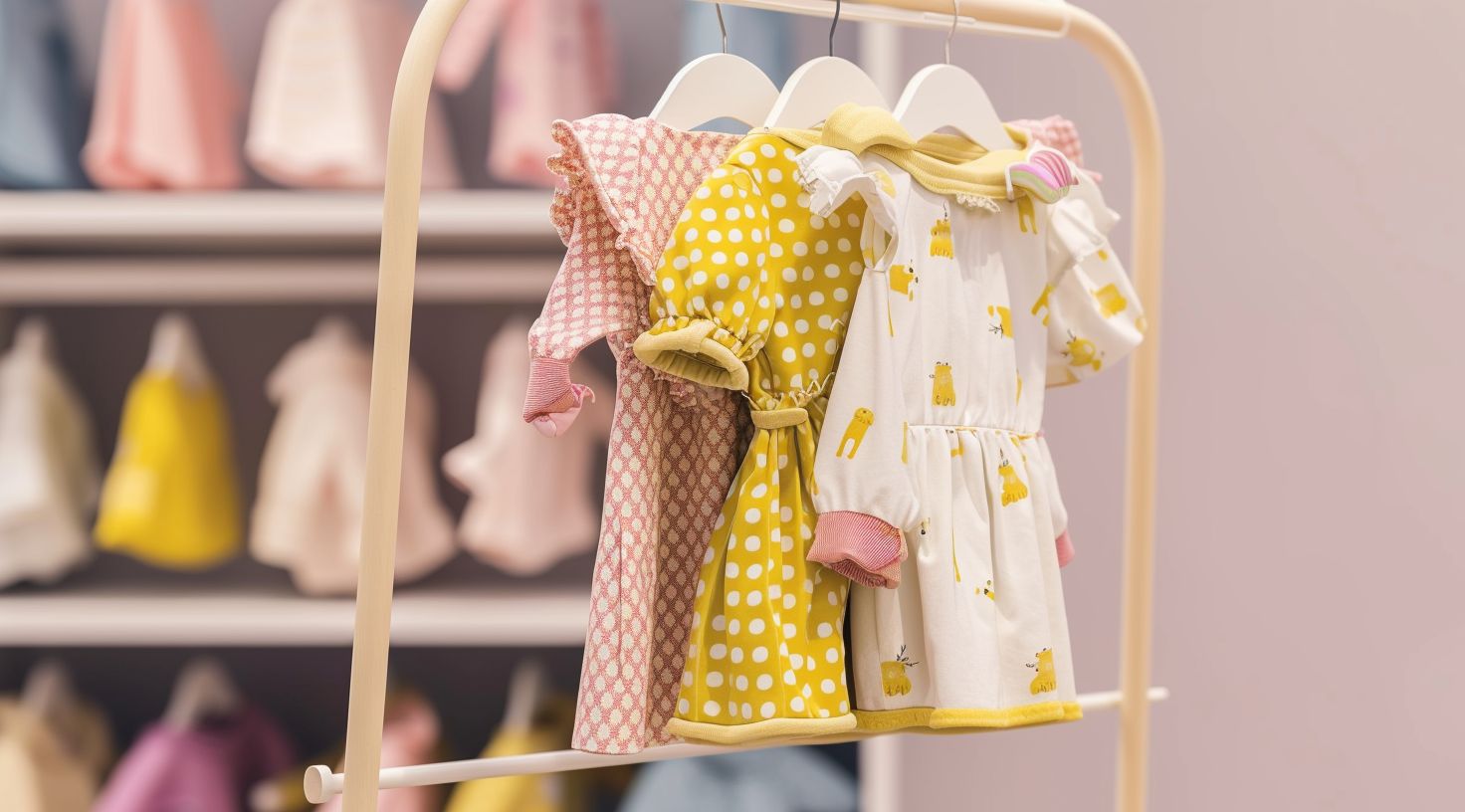 adorable newborn clothes on rack